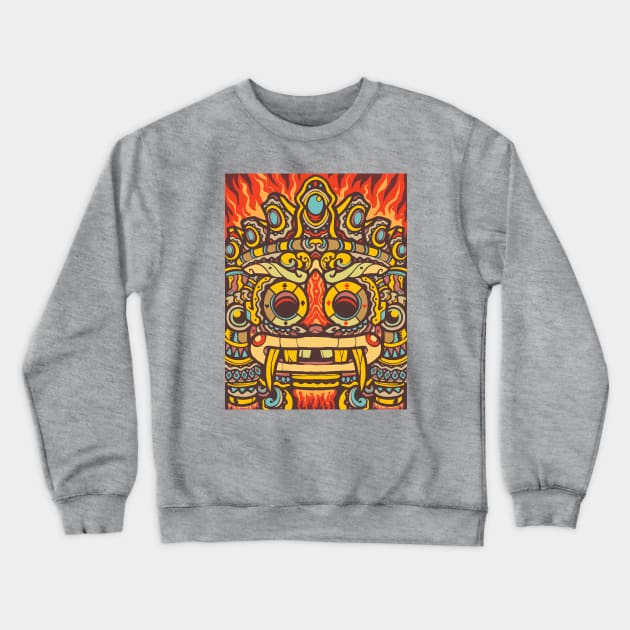 Aztec Warrior Grin Crewneck Sweatshirt by machmigo